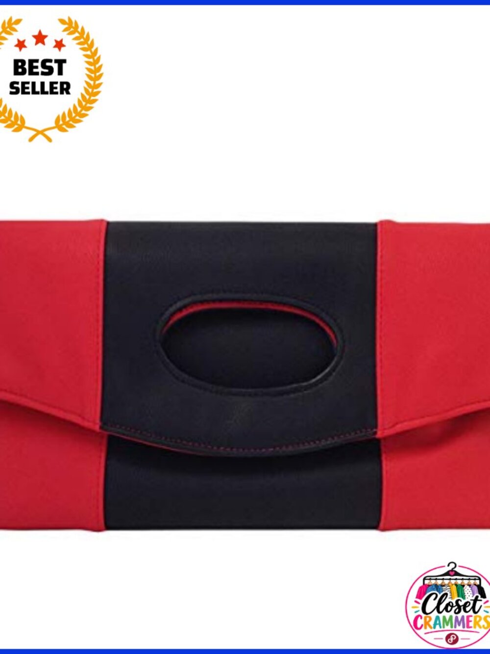 Faux Leather Fold Over Clutch with Detachable Chain